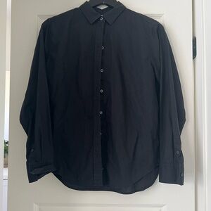 Everlane Black Silky Relaxed Cotton Shirt